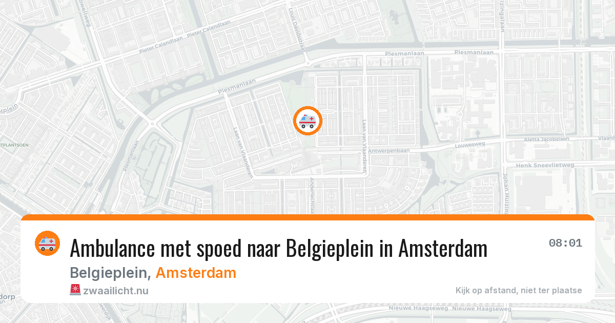 Ambulance met spoed naar Belgieplein in Amsterdam — 24 mrt 2026