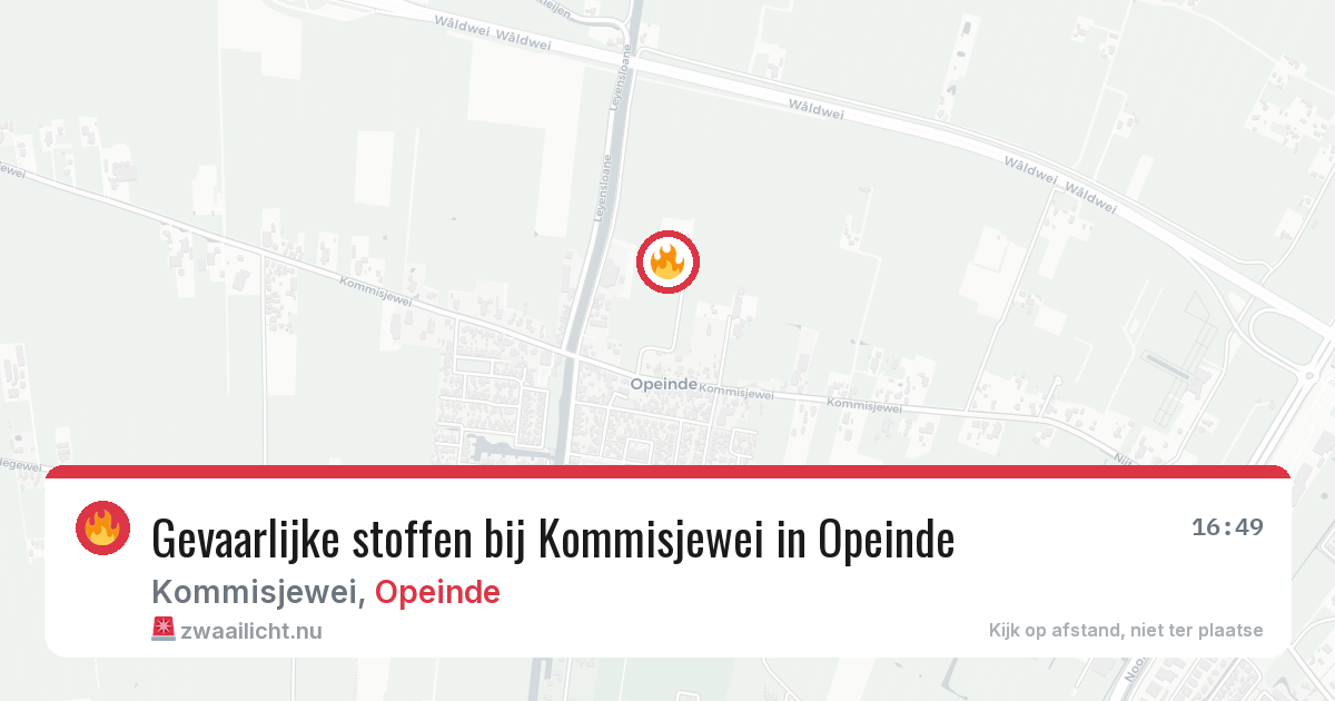 Gevaarlijke stoffen bij Kommisjewei in Opeinde — 15 jul 2026