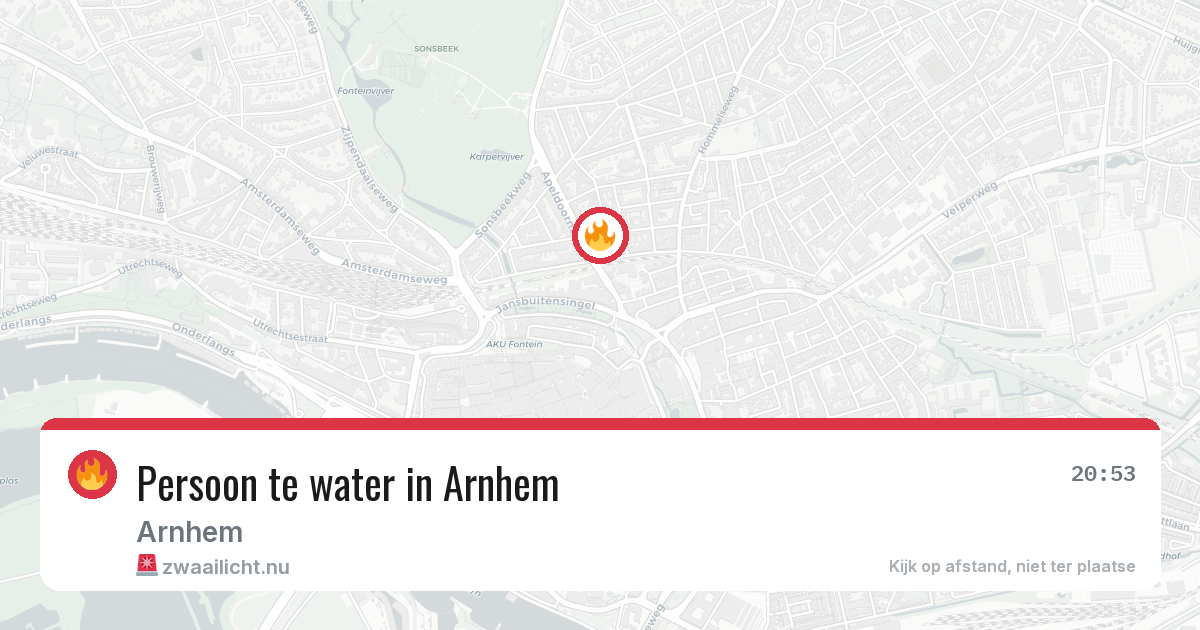 Persoon te water in Arnhem — 7 jun 2026