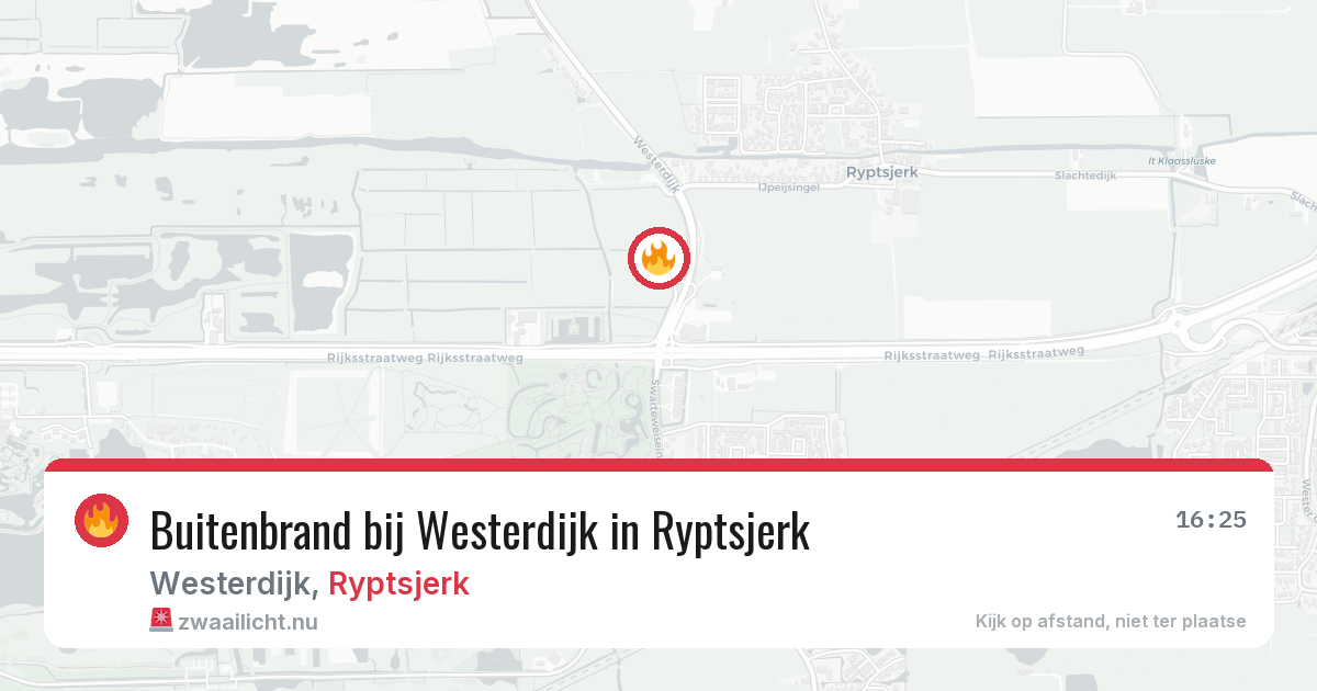 Buitenbrand bij Westerdijk in Ryptsjerk — 8 jul 2026