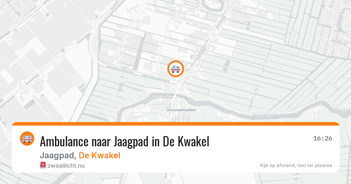 Ambulance naar Jaagpad in De Kwakel — 25 jul 2026