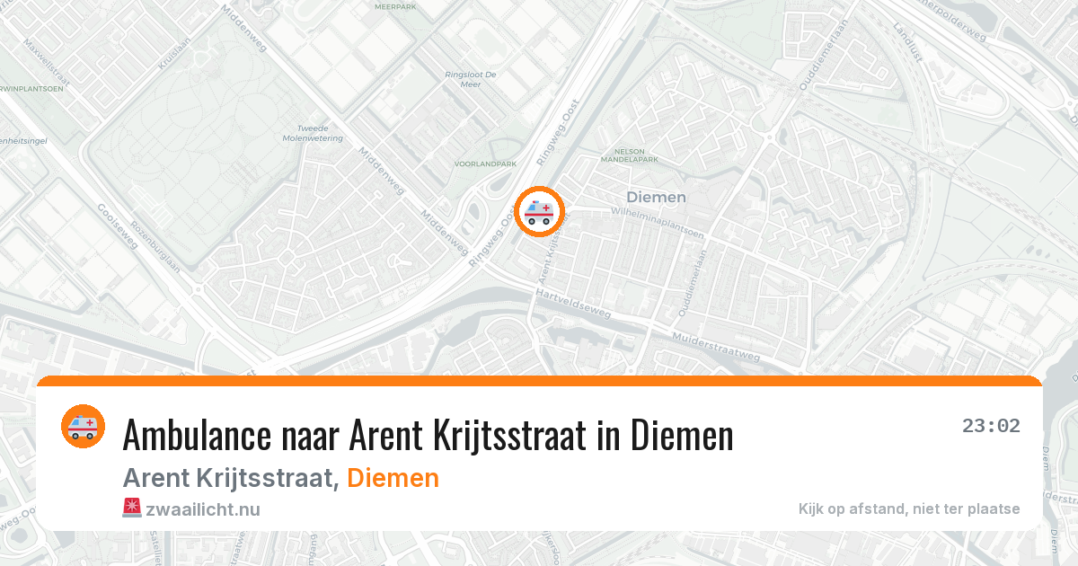 Ambulance naar Arent Krijtsstraat in Diemen — 24 mrt 2026