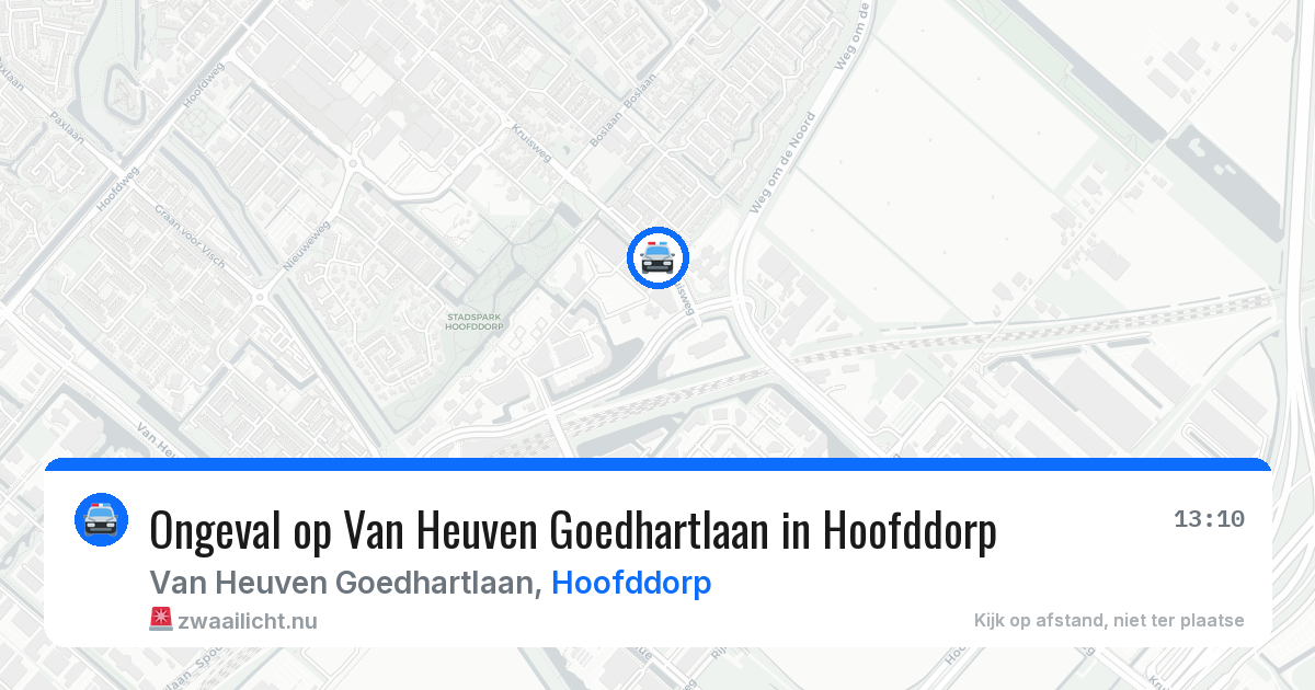Ongeval op Van Heuven Goedhartlaan in Hoofddorp — 22 jul 2026