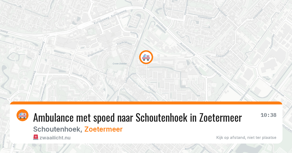 Ambulance met spoed naar Schoutenhoek in Zoetermeer — 14 jul 2026