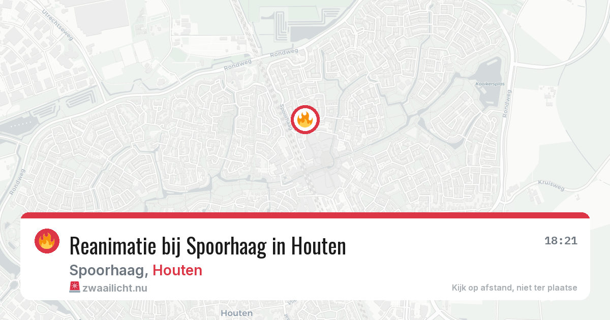 Reanimatie bij Spoorhaag in Houten — 6 mrt 2026