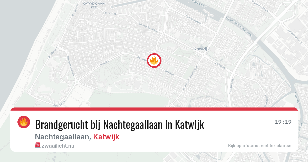 Brandgerucht bij Nachtegaallaan in Katwijk — 20 jul 2026
