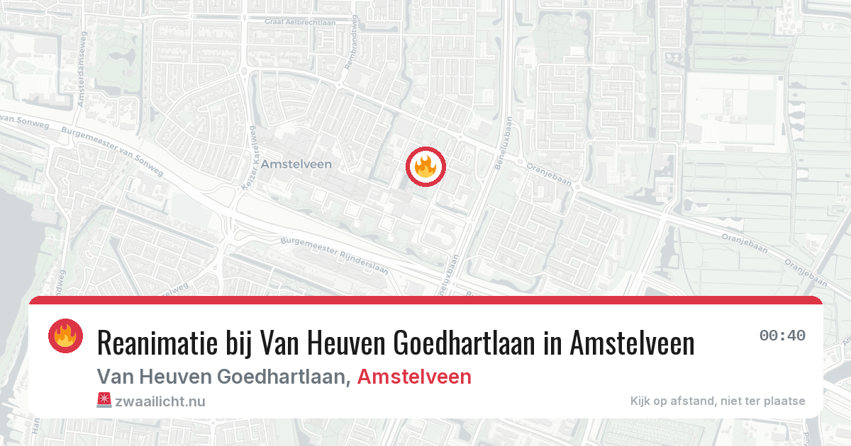 Reanimatie bij Van Heuven Goedhartlaan in Amstelveen — 17 jul 2026