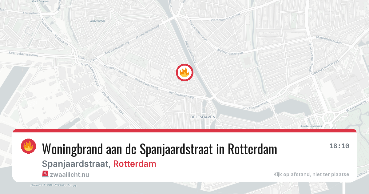 Woningbrand aan de Spanjaardstraat in Rotterdam — 20 jul 2026
