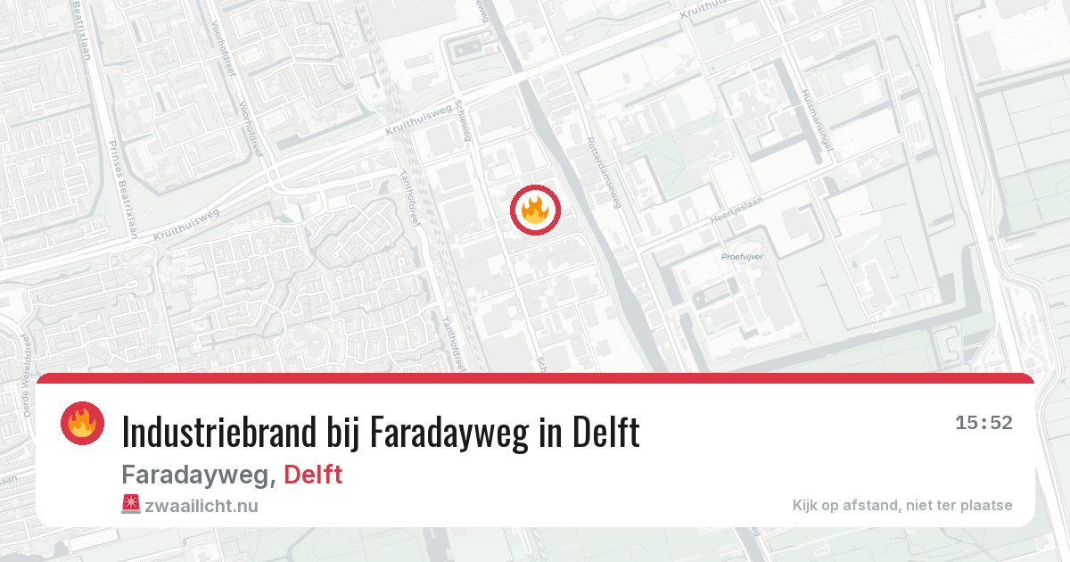 Industriebrand bij Faradayweg in Delft — 22 jul 2026