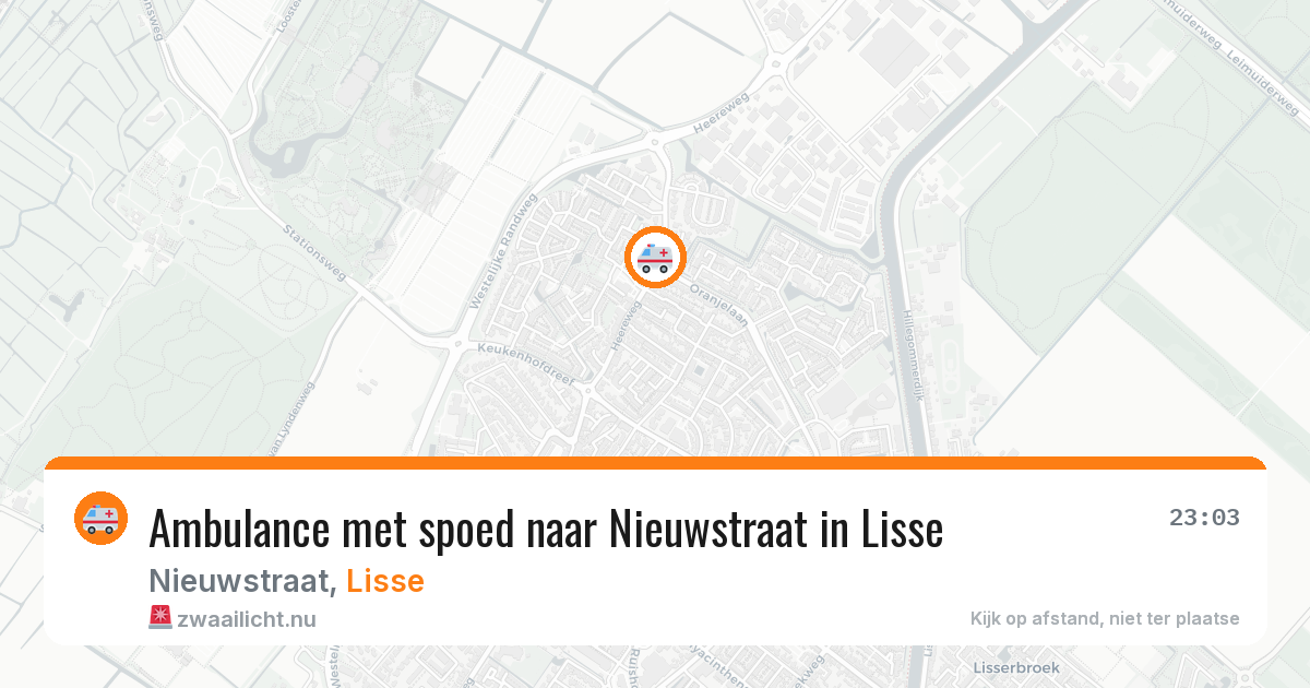 Ambulance met spoed naar Nieuwstraat in Lisse — 20 jul 2026