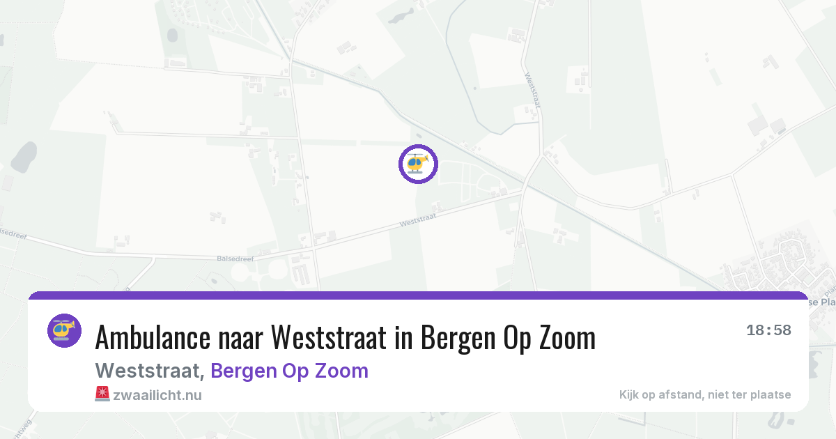 Ambulance naar Weststraat in Bergen Op Zoom — 20 jul 2026