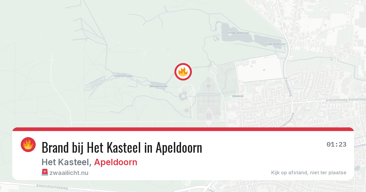 Brand bij Het Kasteel in Apeldoorn — 25 mei 2026
