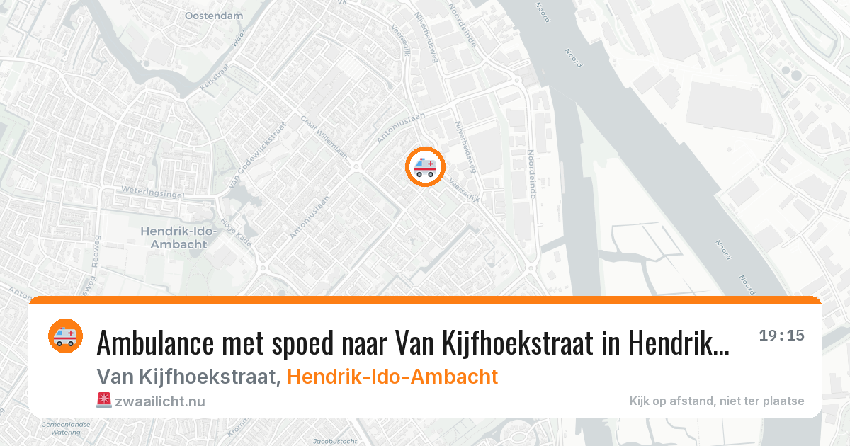 Ambulance met spoed naar Van Kijfhoekstraat in Hendrik-Ido-Ambacht — 18 jul 2026