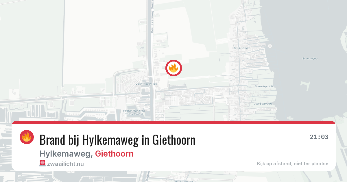 Brand bij Hylkemaweg in Giethoorn — 20 jul 2026
