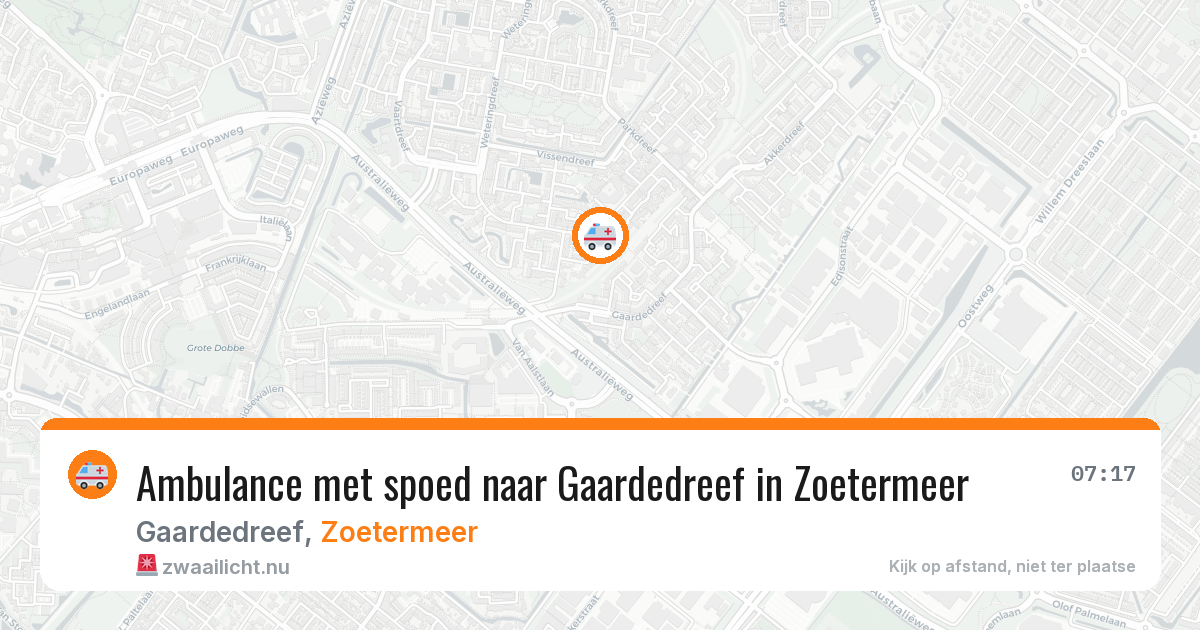 Ambulance met spoed naar Gaardedreef in Zoetermeer — 19 mrt 2026