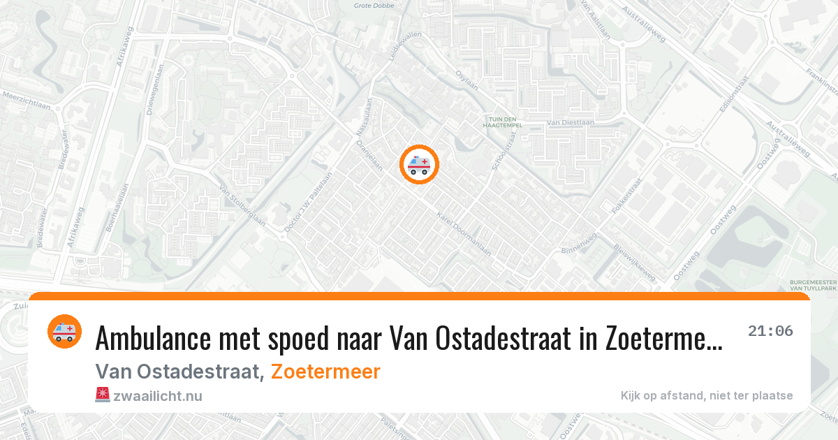Ambulance met spoed naar Van Ostadestraat in Zoetermeer — 19 jul 2026