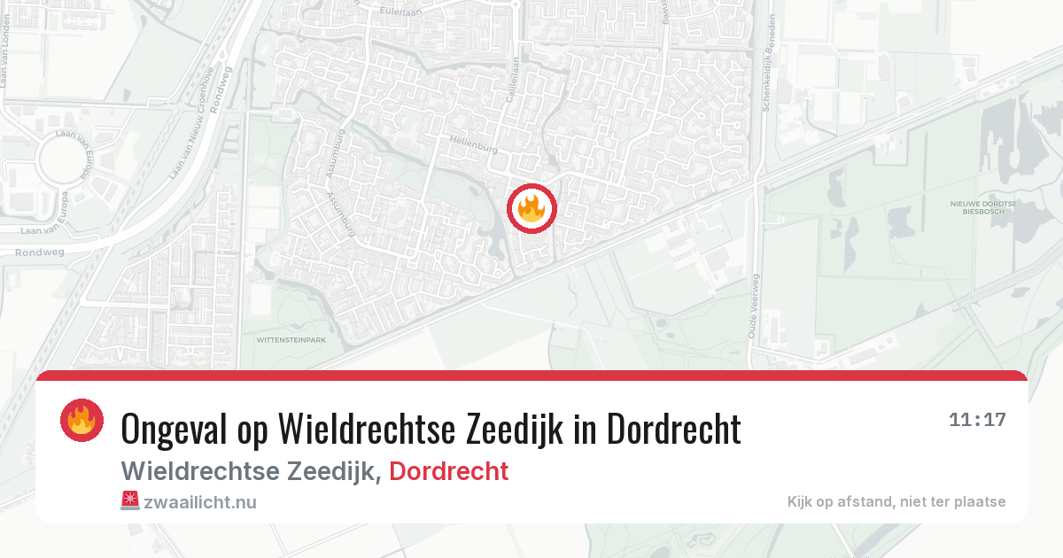 Ongeval op Wieldrechtse Zeedijk in Dordrecht — 26 jul 2026