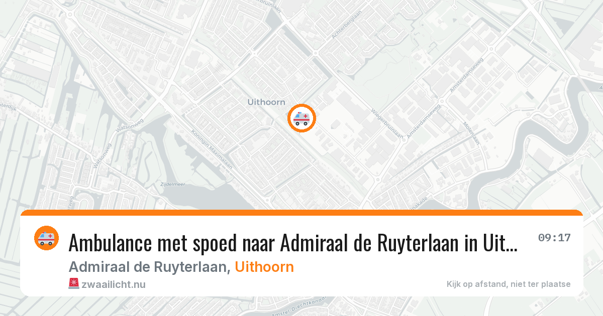 Ambulance met spoed naar Admiraal de Ruyterlaan in Uithoorn — 9 apr 2026
