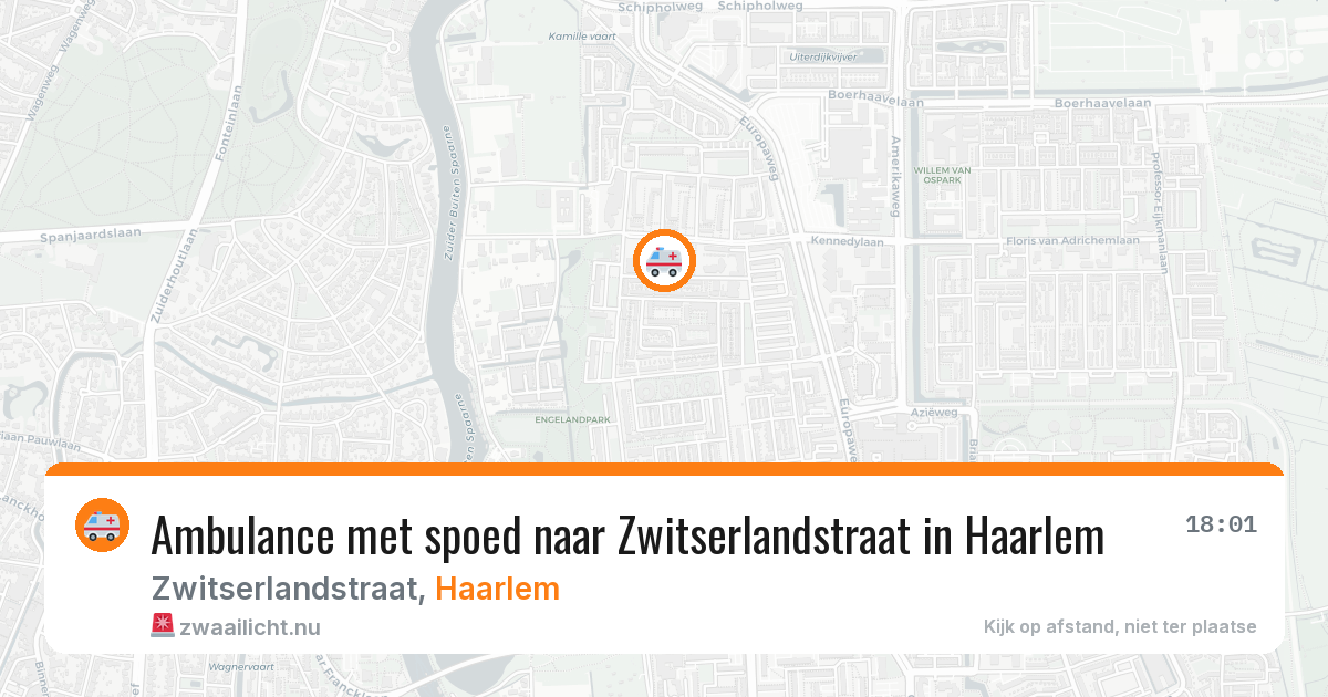 Ambulance met spoed naar Zwitserlandstraat in Haarlem — 8 mei 2026