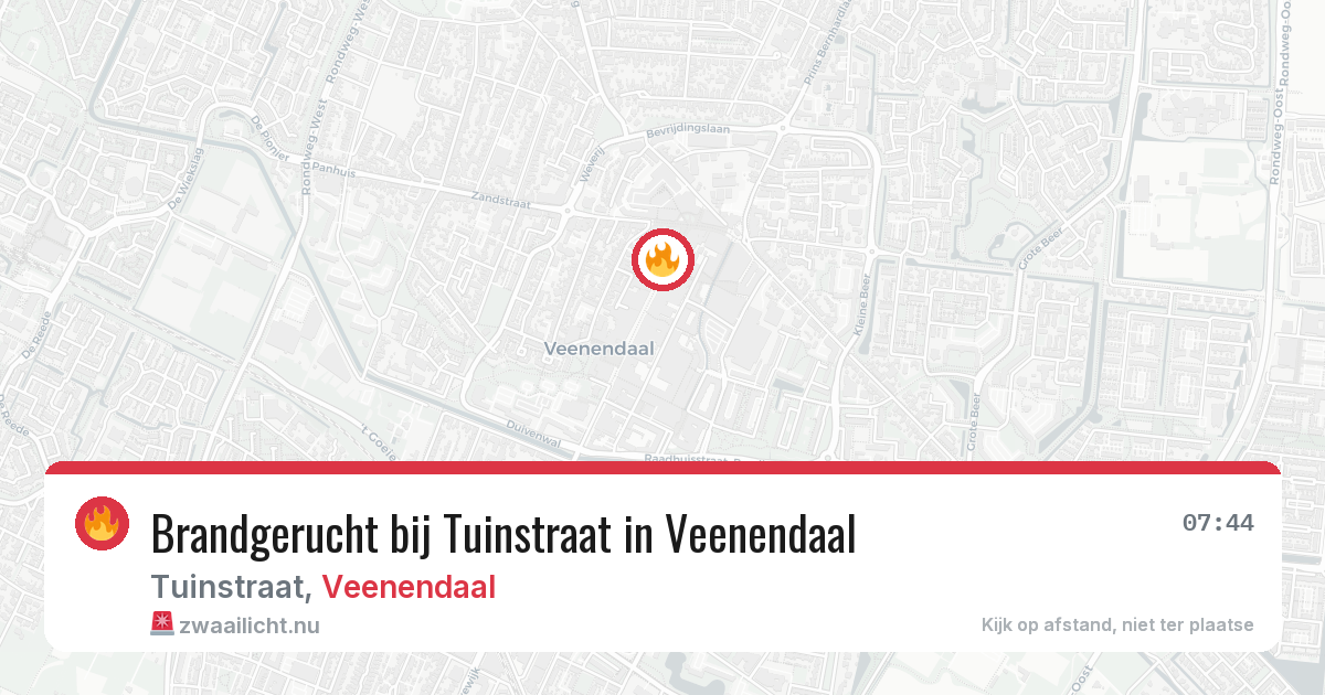 Brandgerucht bij Tuinstraat in Veenendaal — 16 mei 2026