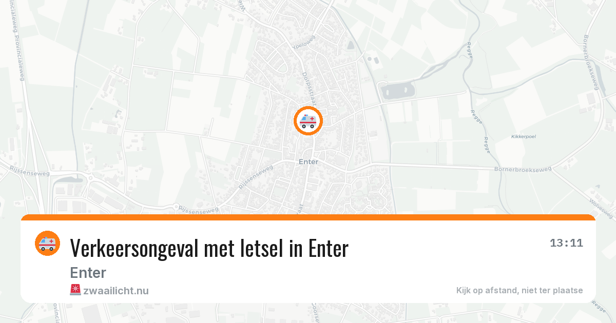 Verkeersongeval met letsel in Enter — 24 apr 2026