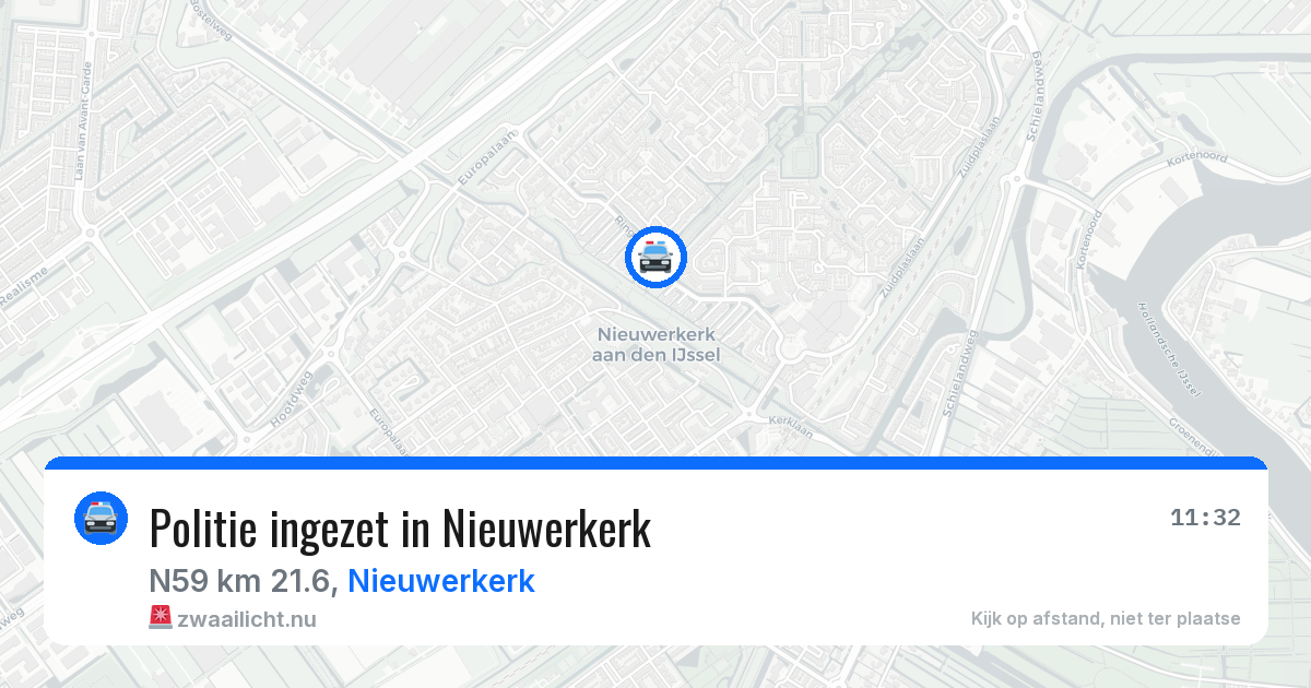 Politie ingezet in Nieuwerkerk — 6 jun 2026 | 🚨 Zwaailicht.nu