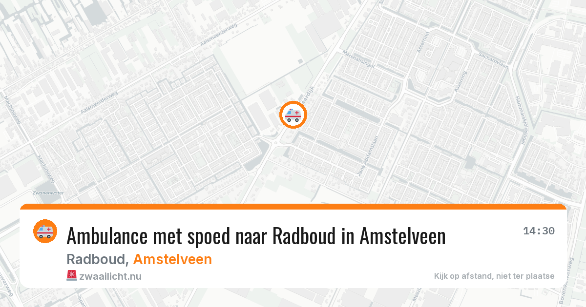 Ambulance met spoed naar Radboud in Amstelveen — 25 mrt 2026