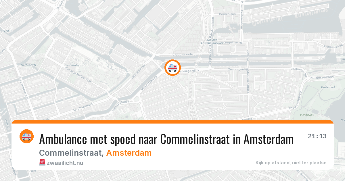 Ambulance met spoed naar Commelinstraat in Amsterdam — 21 mrt 2026