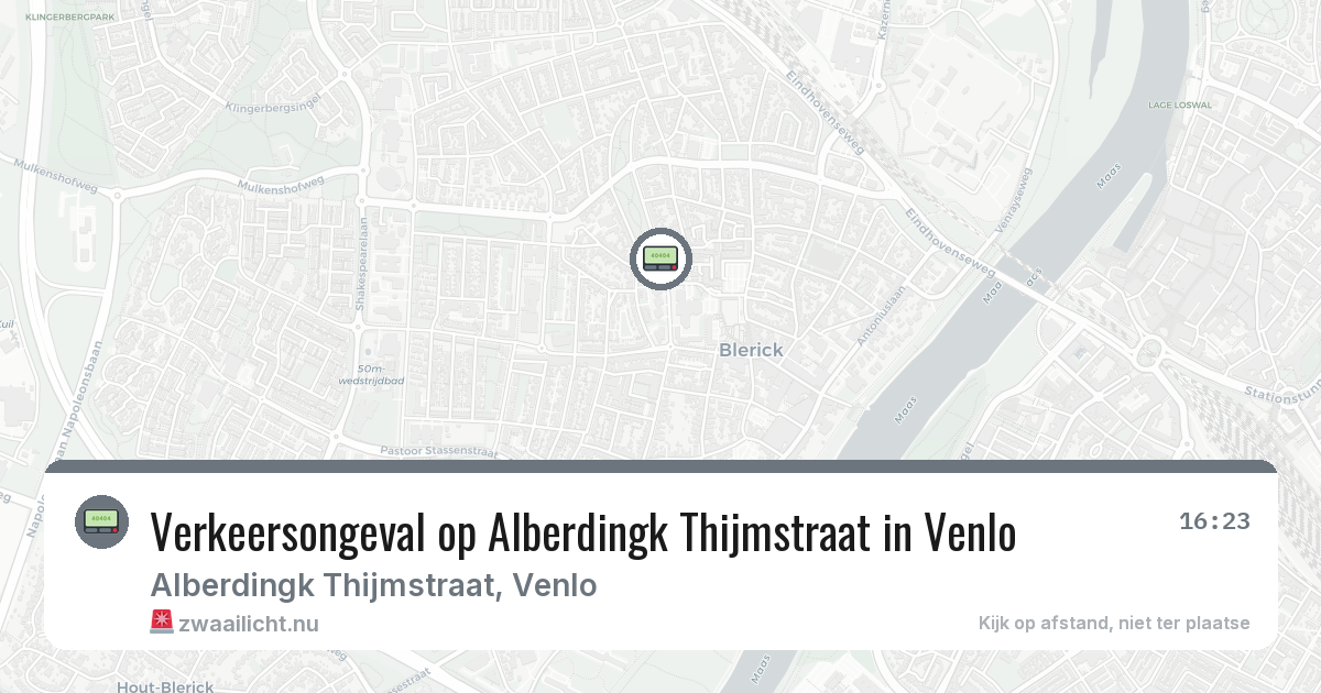 Verkeersongeval op Alberdingk Thijmstraat in Venlo — 18 jul 2026