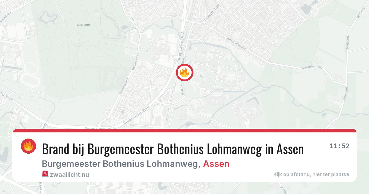 Brand bij Burgemeester Bothenius Lohmanweg in Assen — 10 jul 2026