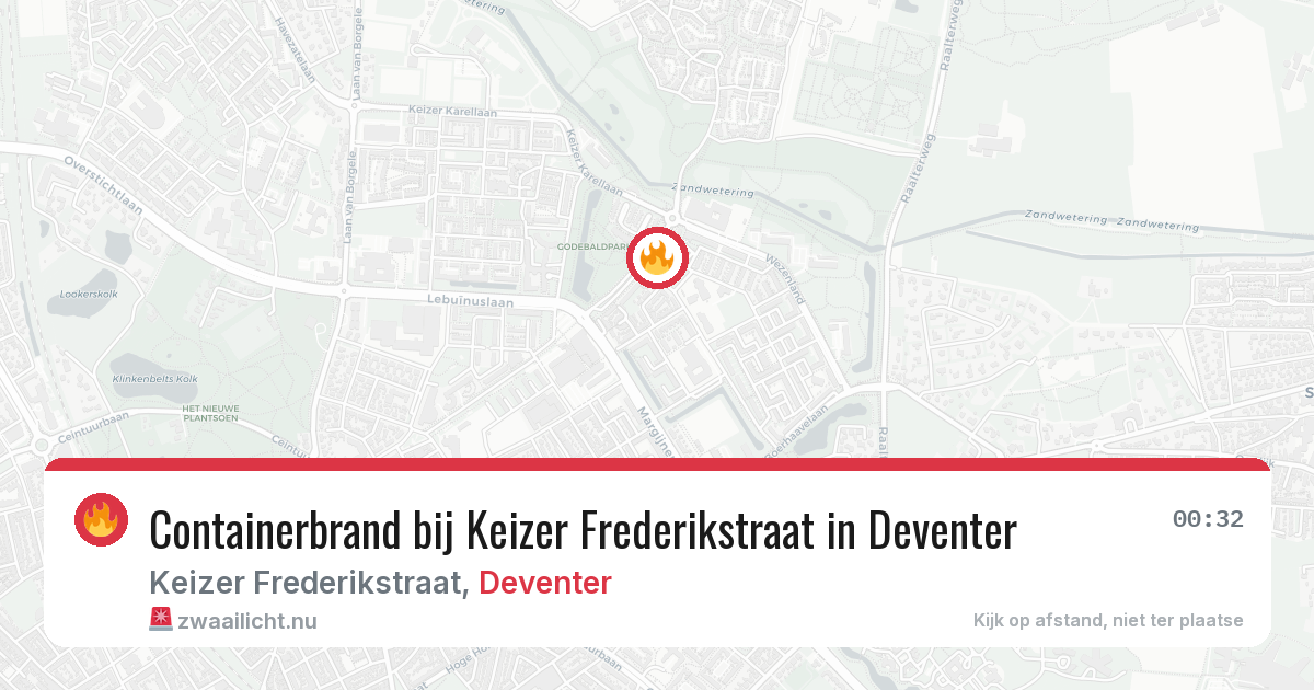 Containerbrand bij Keizer Frederikstraat in Deventer — 13 jul 2026