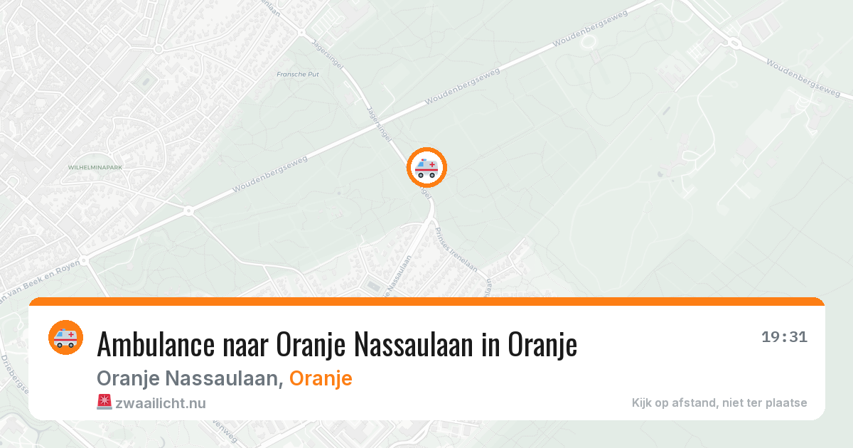 Ambulance naar Oranje Nassaulaan in Oranje — 15 jul 2026