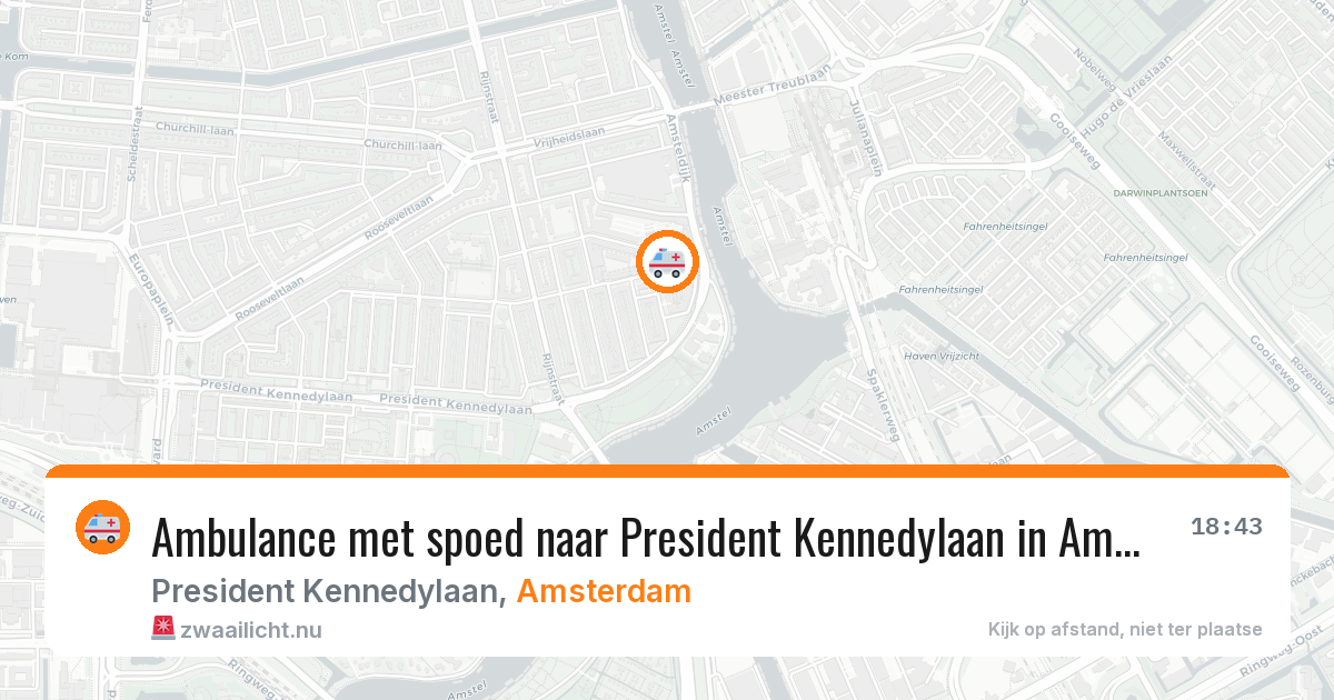 Ambulance met spoed naar President Kennedylaan in Amsterdam — 23 mrt 2026
