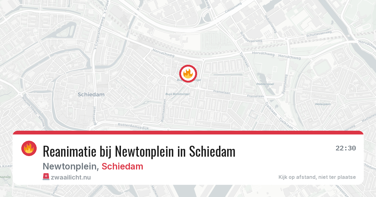 Reanimatie bij Newtonplein in Schiedam — 7 apr 2026