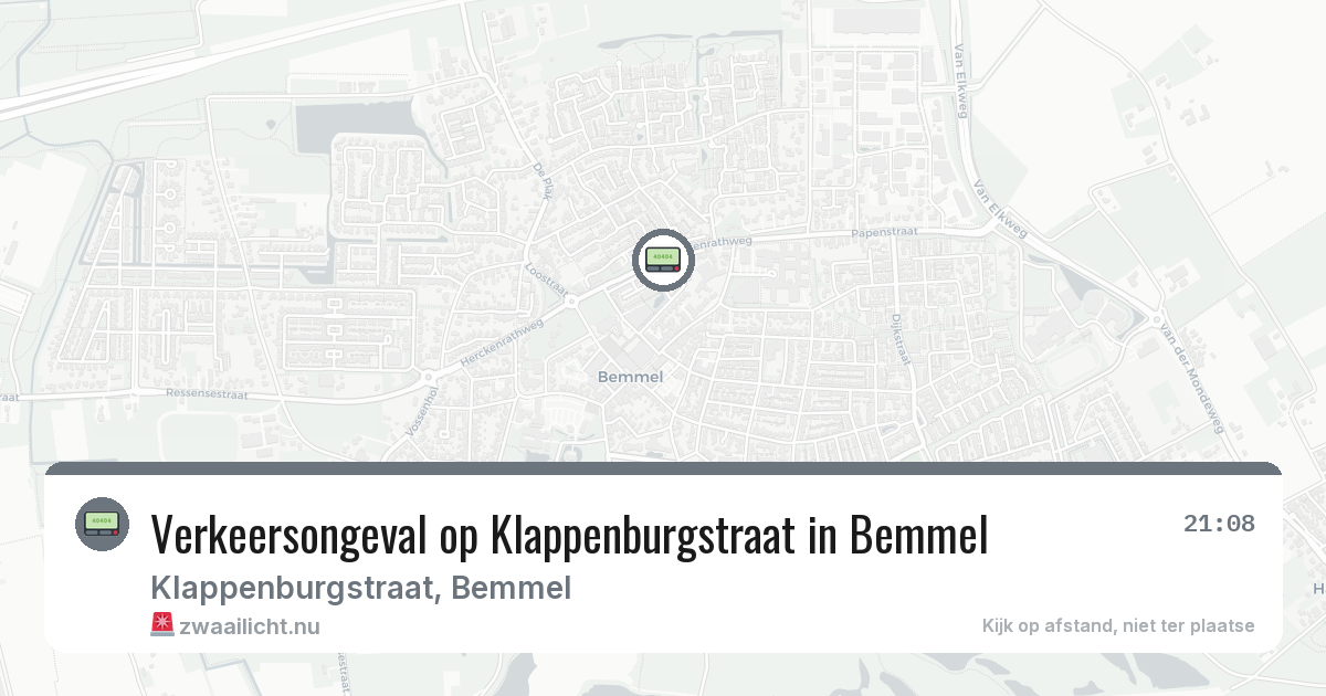 Verkeersongeval op Klappenburgstraat in Bemmel — 6 apr 2026