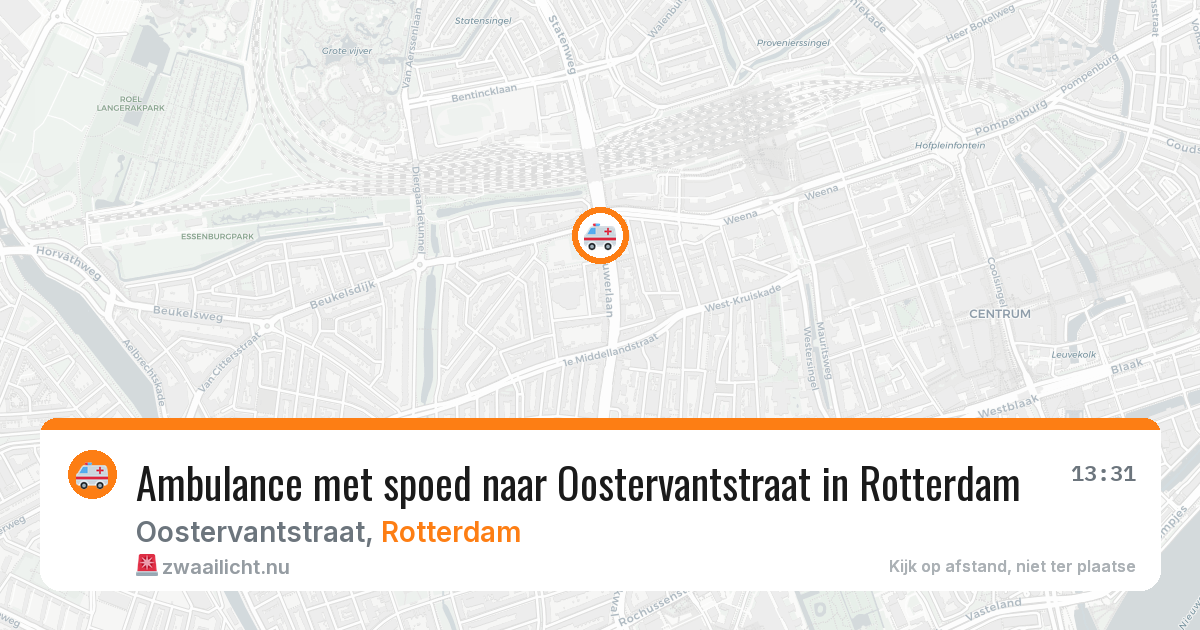Ambulance met spoed naar Oostervantstraat in Rotterdam — 17 jul 2026