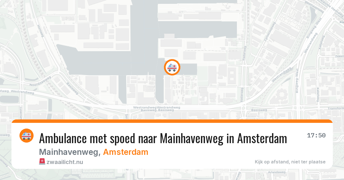 Ambulance met spoed naar Mainhavenweg in Amsterdam — 13 mei 2026