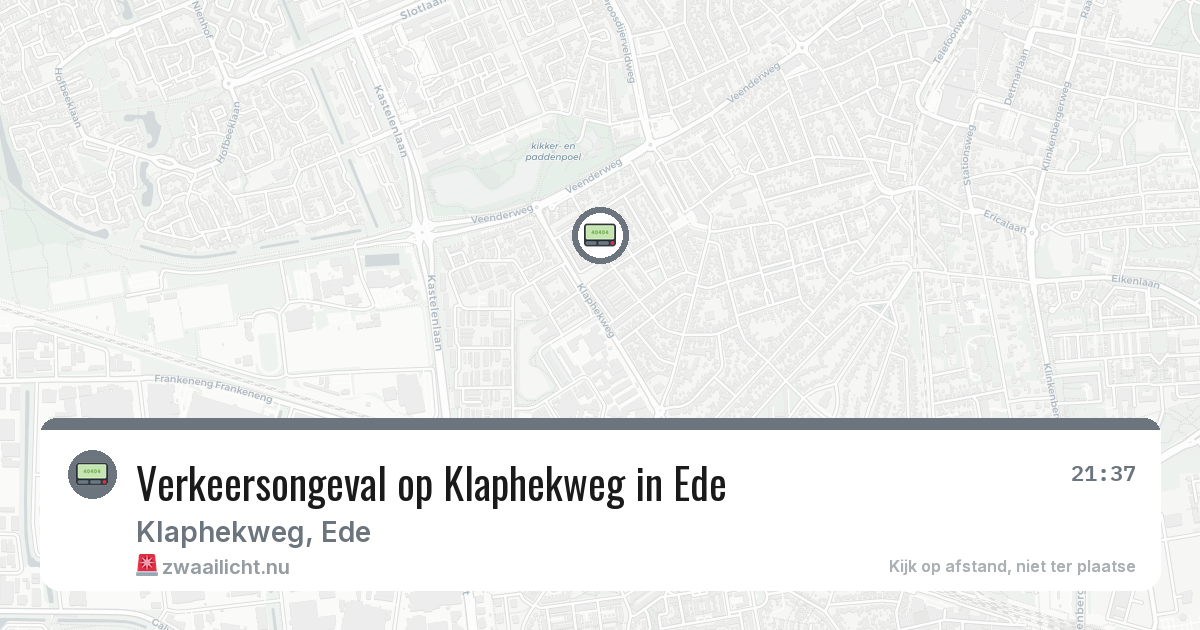 Verkeersongeval op Klaphekweg in Ede — 9 jul 2026