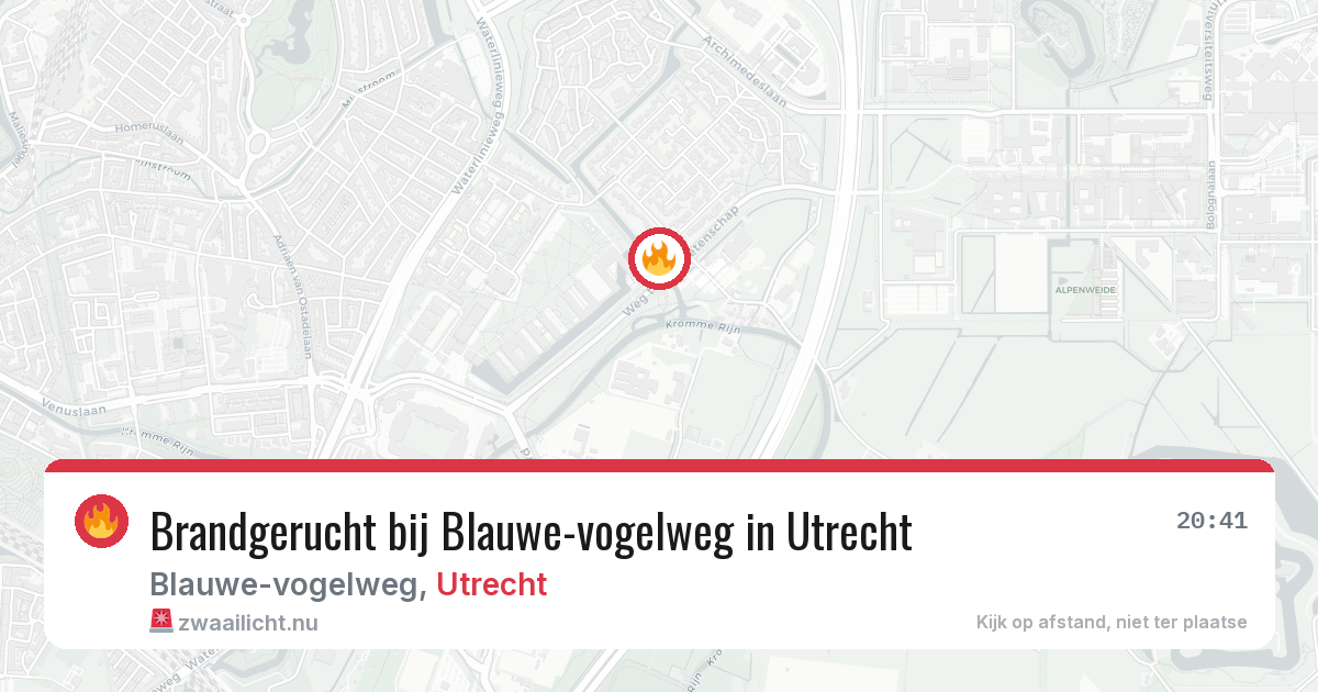 Brandgerucht bij Blauwe-vogelweg in Utrecht — 25 mrt 2026