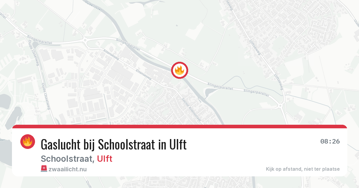 Gaslucht bij Schoolstraat in Ulft — 19 jul 2026