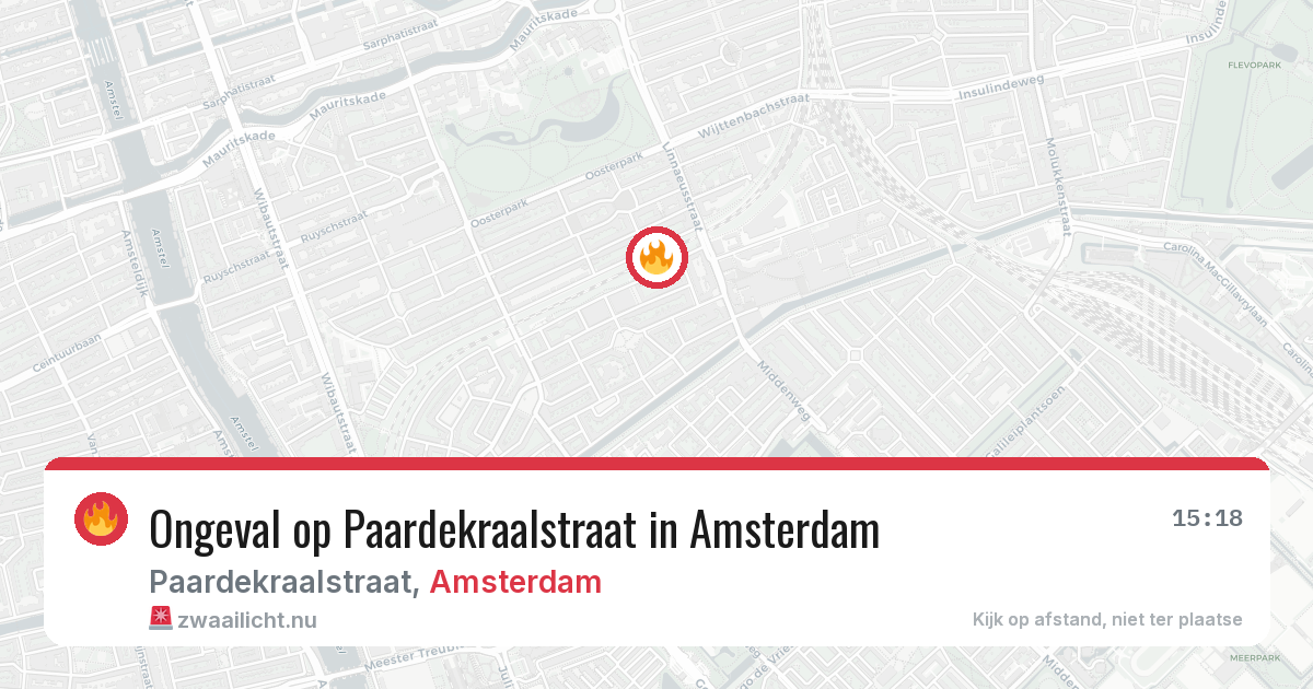 Ongeval op Paardekraalstraat in Amsterdam — 23 jul 2026