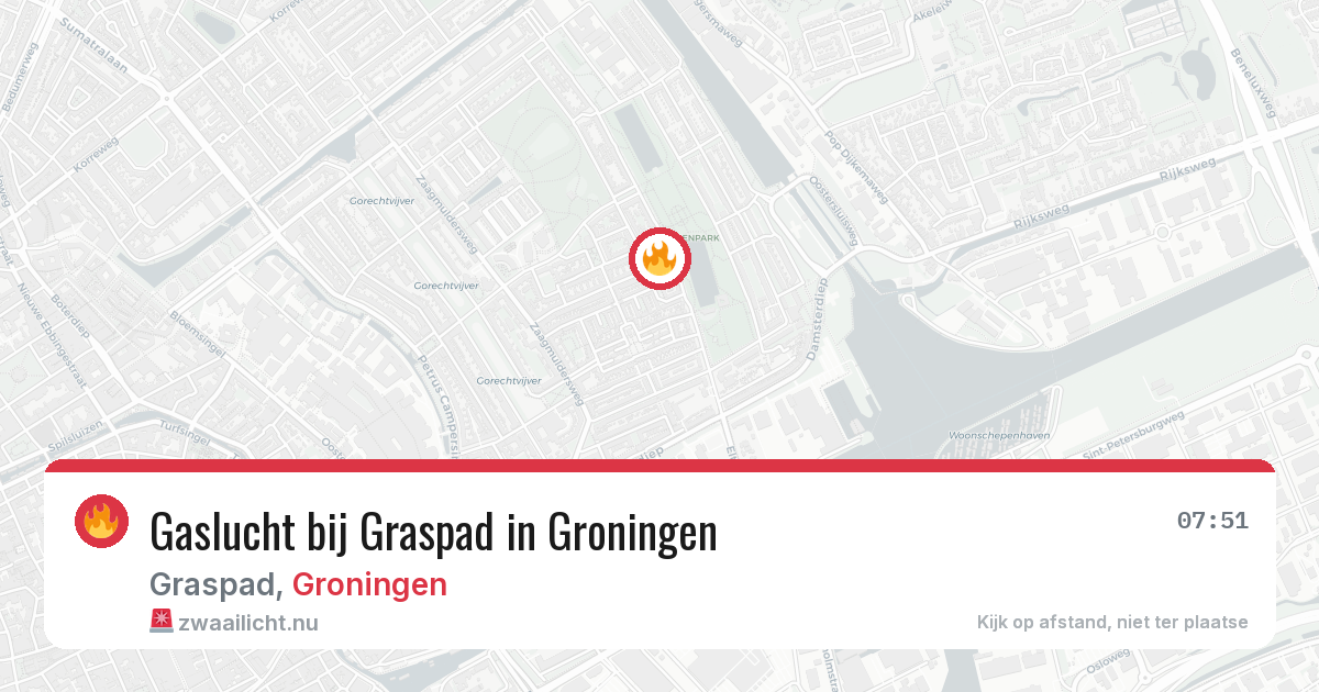 Gaslucht bij Graspad in Groningen — 23 mrt 2026