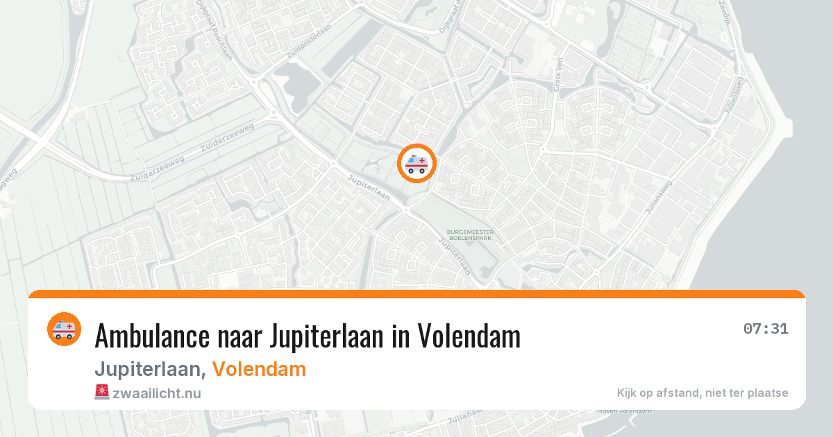 Ambulance naar Jupiterlaan in Volendam — 14 jul 2026