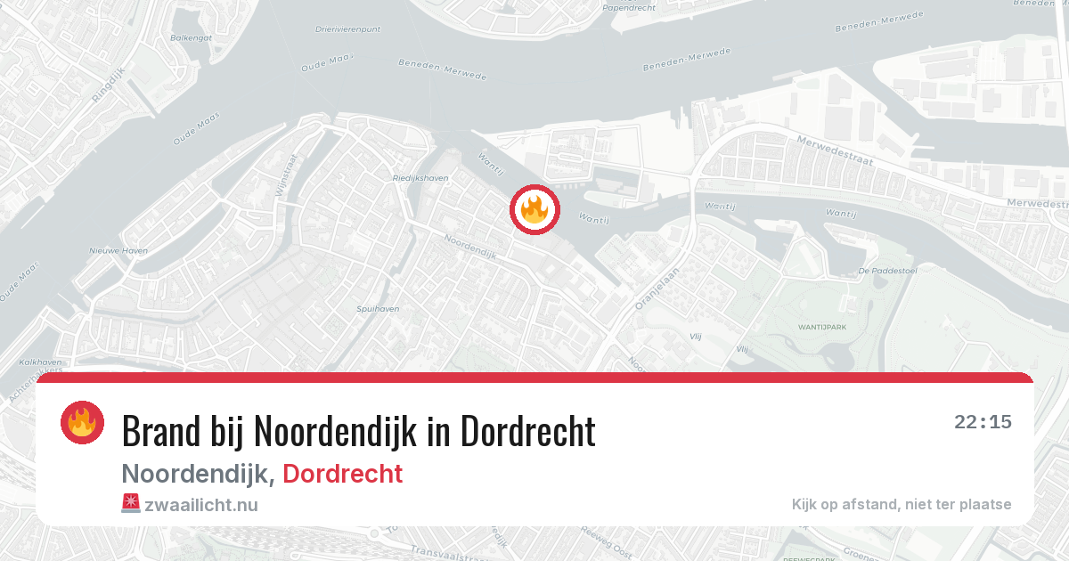 Brand bij Noordendijk in Dordrecht — 25 mrt 2026
