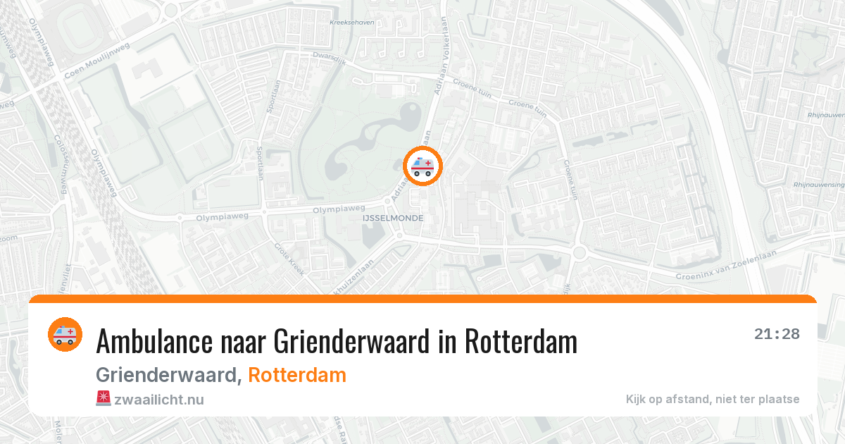 Ambulance naar Grienderwaard in Rotterdam — 4 mei 2026