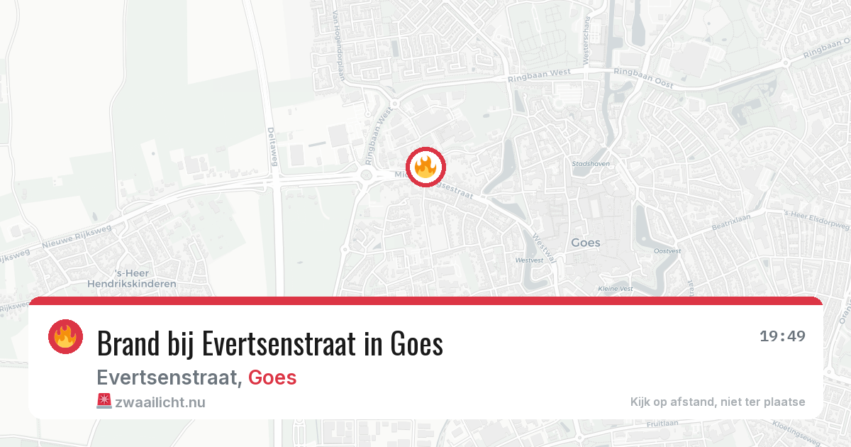 Brand bij Evertsenstraat in Goes — 17 jul 2026