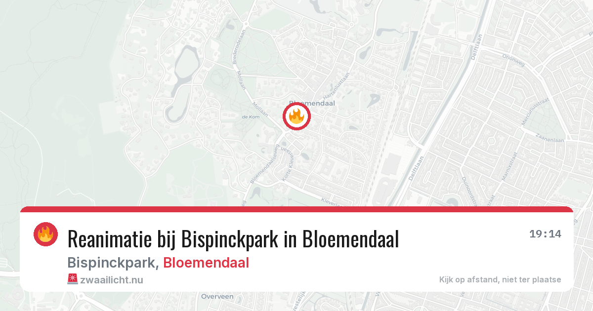 Reanimatie bij Bispinckpark in Bloemendaal — 22 mei 2026