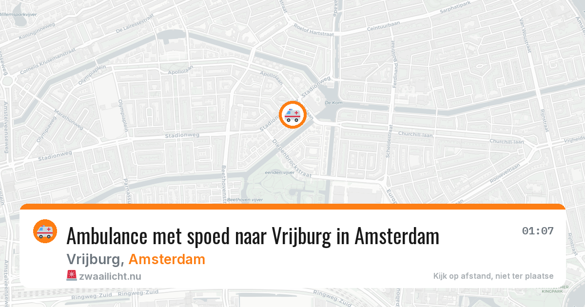 Ambulance met spoed naar Vrijburg in Amsterdam — 27 apr 2026