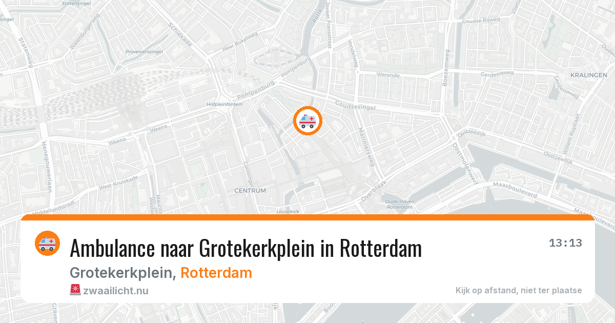 Ambulance naar Grotekerkplein in Rotterdam — 18 mei 2026