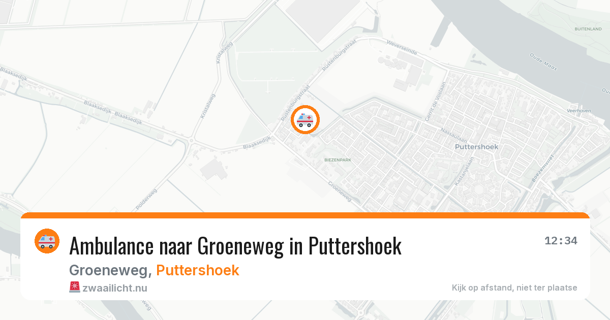 Ambulance naar Groeneweg in Puttershoek — 26 jul 2026